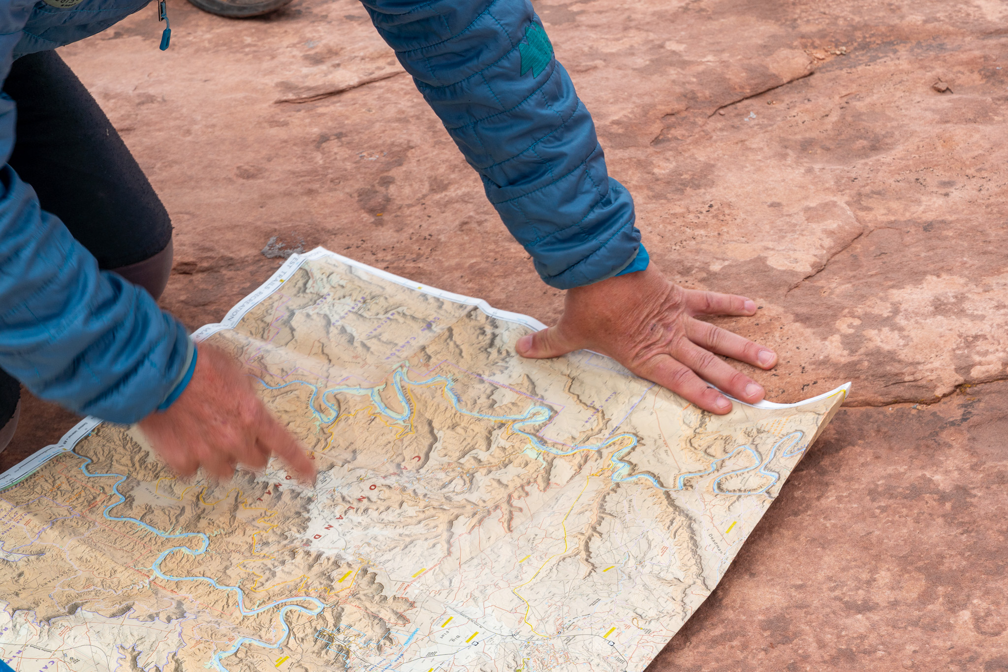 Looking at our route before we started our ride and seeing the notable spots along the way. 