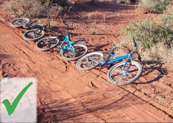 Don’t walk your bike off the trail to check out a nearby viewpoint.