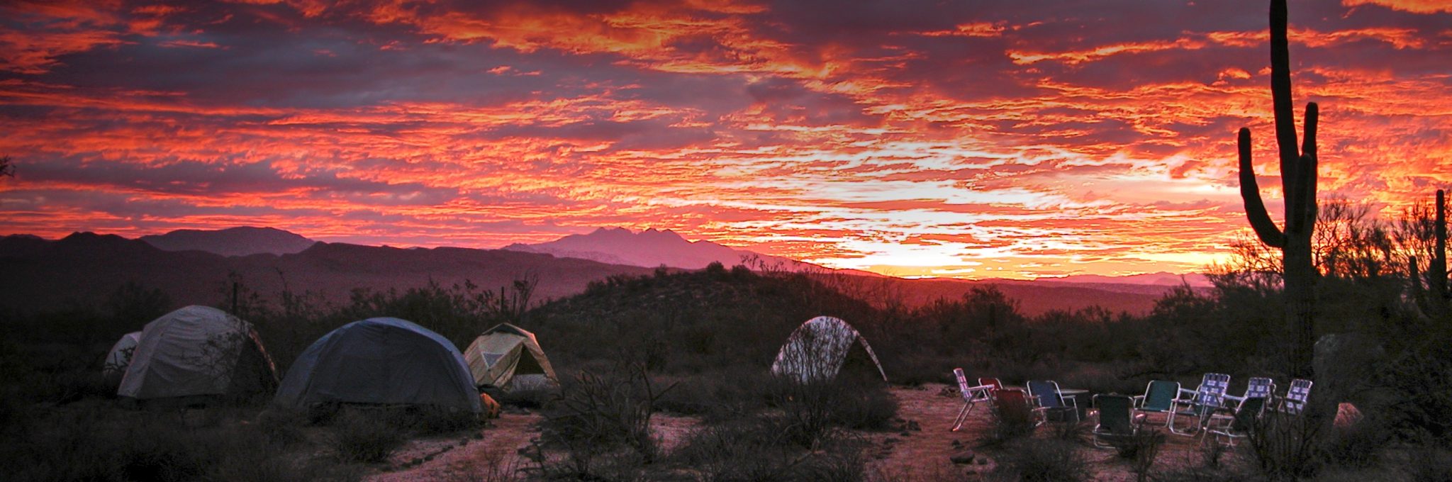 Purple Gold sunset, camping on the Sonoran Desert Singletrack