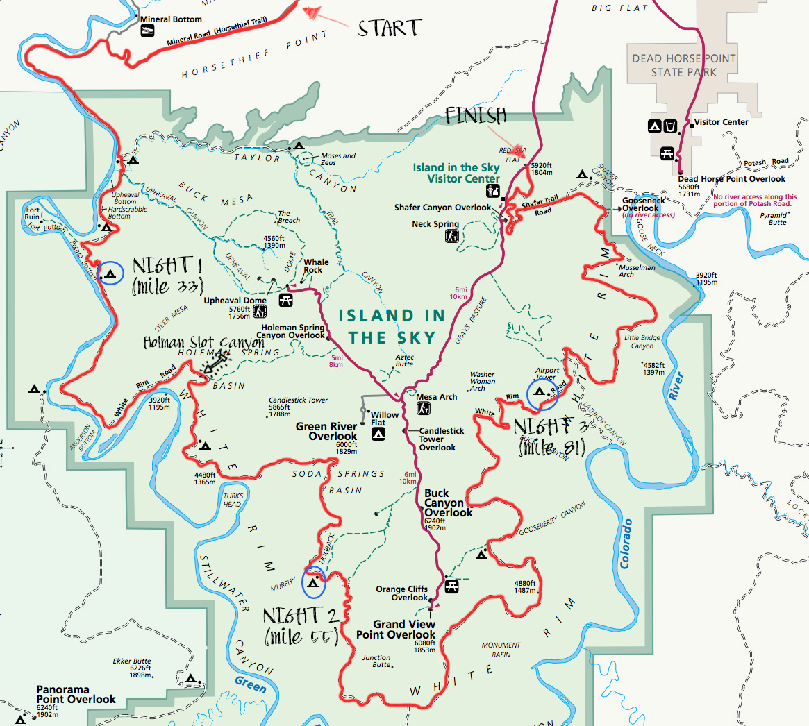 Map of White Rim Trail